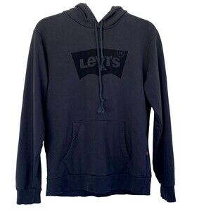 Levi's Mens Hoodie Sweatshirt Gray Sz M Print Logo‎